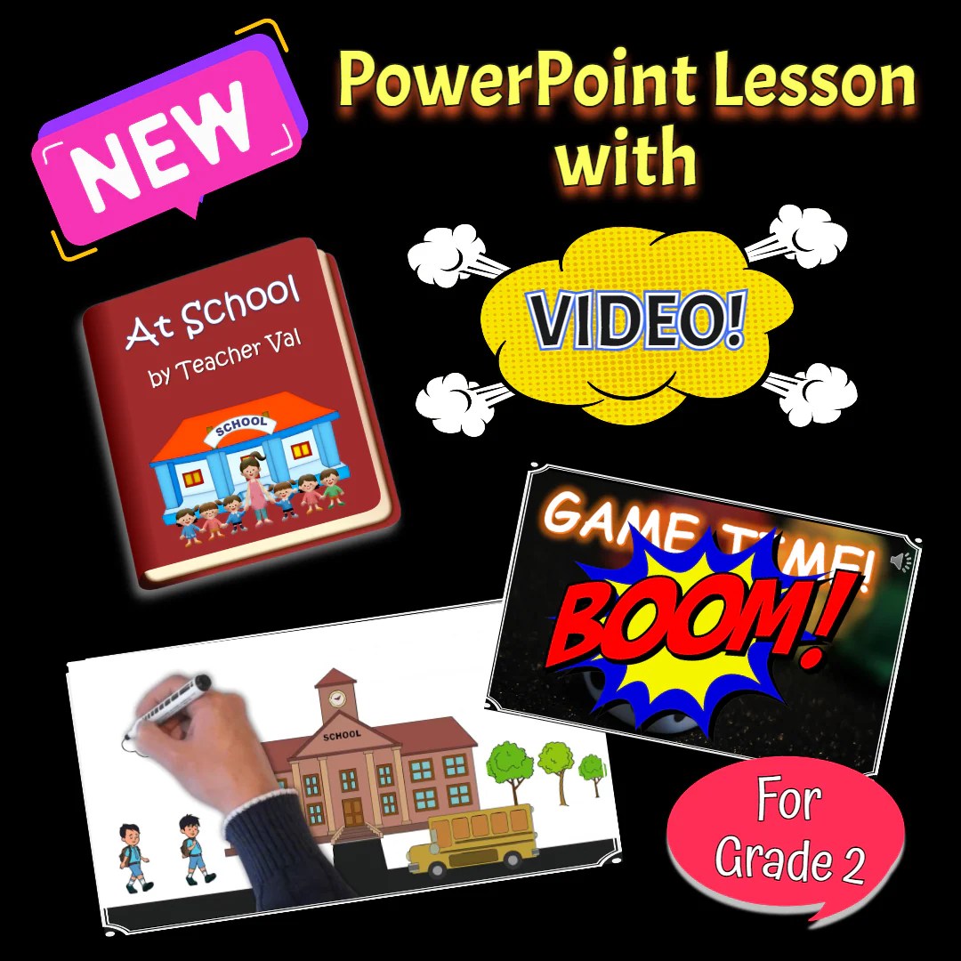 At School Grade 2 Powerpoint Lesson With Video Teacher Val