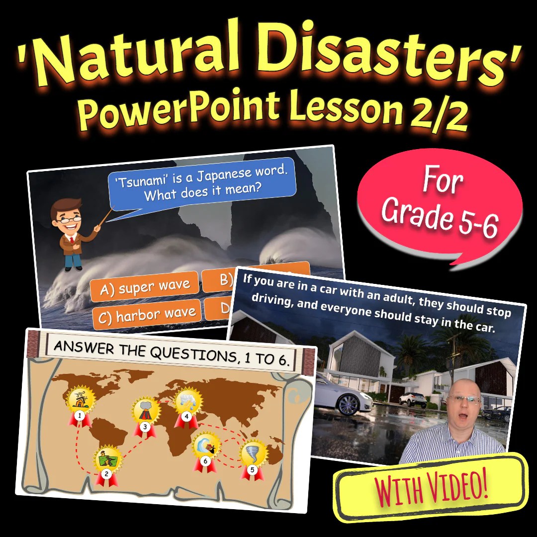Natural Disasters 2 Grade 5 6 Powerpoint Lesson With Video Teacher Val