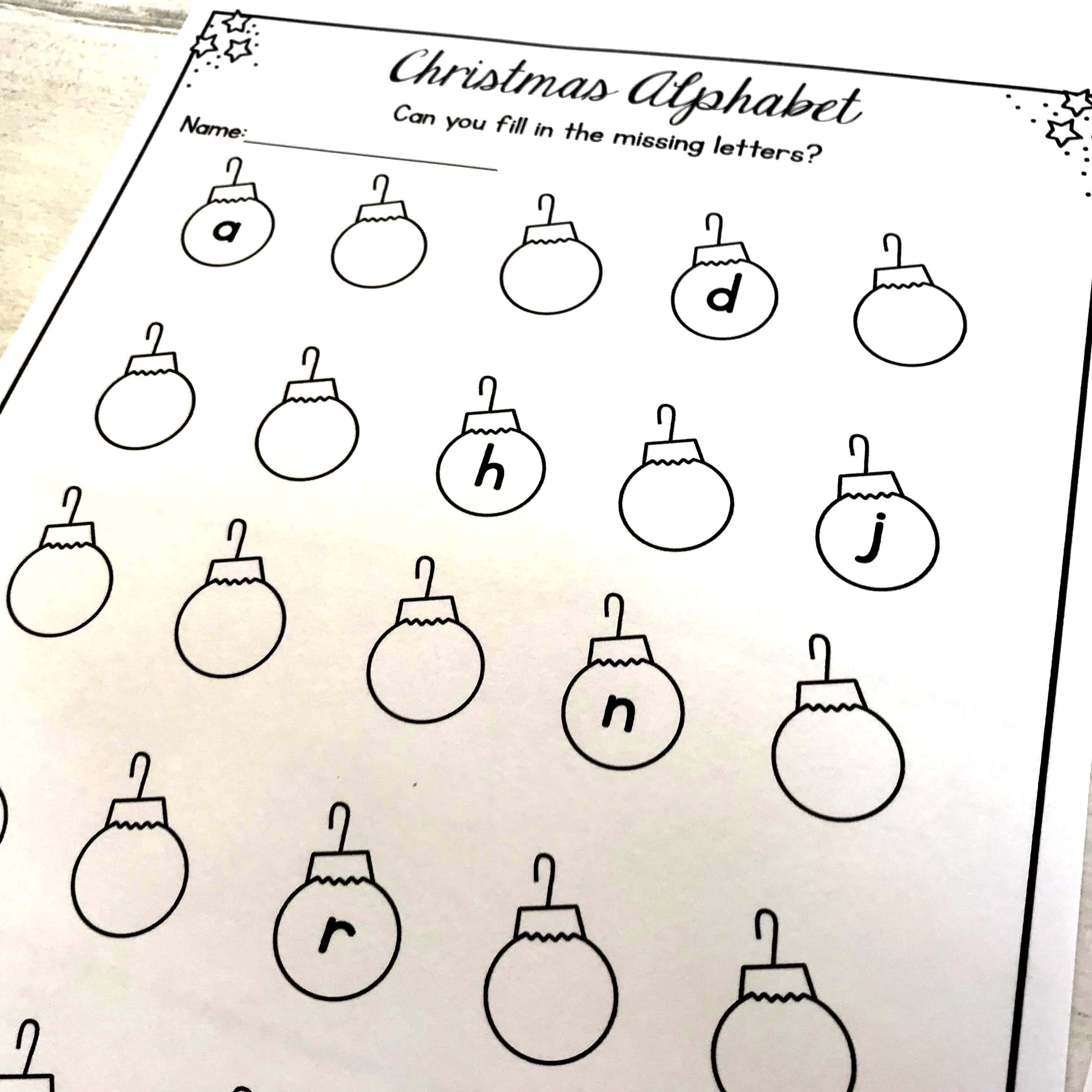Christmas activities literacy worksheets, no prep