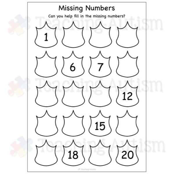community helpers math worksheets teaching autism