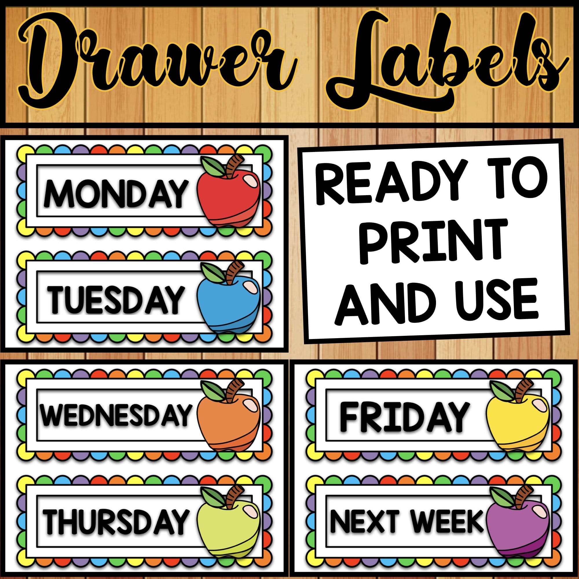 Free printable days of the week labels