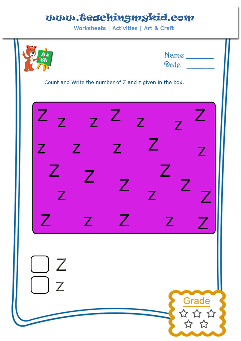 pre k worksheets count and write z and z worksheet 26