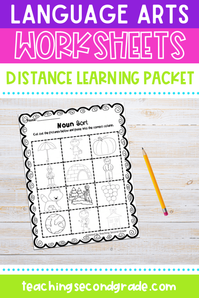 language arts worksheets distance learning packet teaching second grade