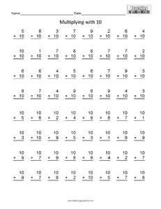 Print median worksheet 1 with answers in pdf format. Multiplying With 10 Teaching Squared