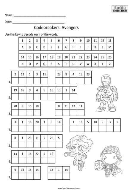 Printable multiplication worksheets can help kids learn. Marvel S Avengers Codebreaker Teaching Squared