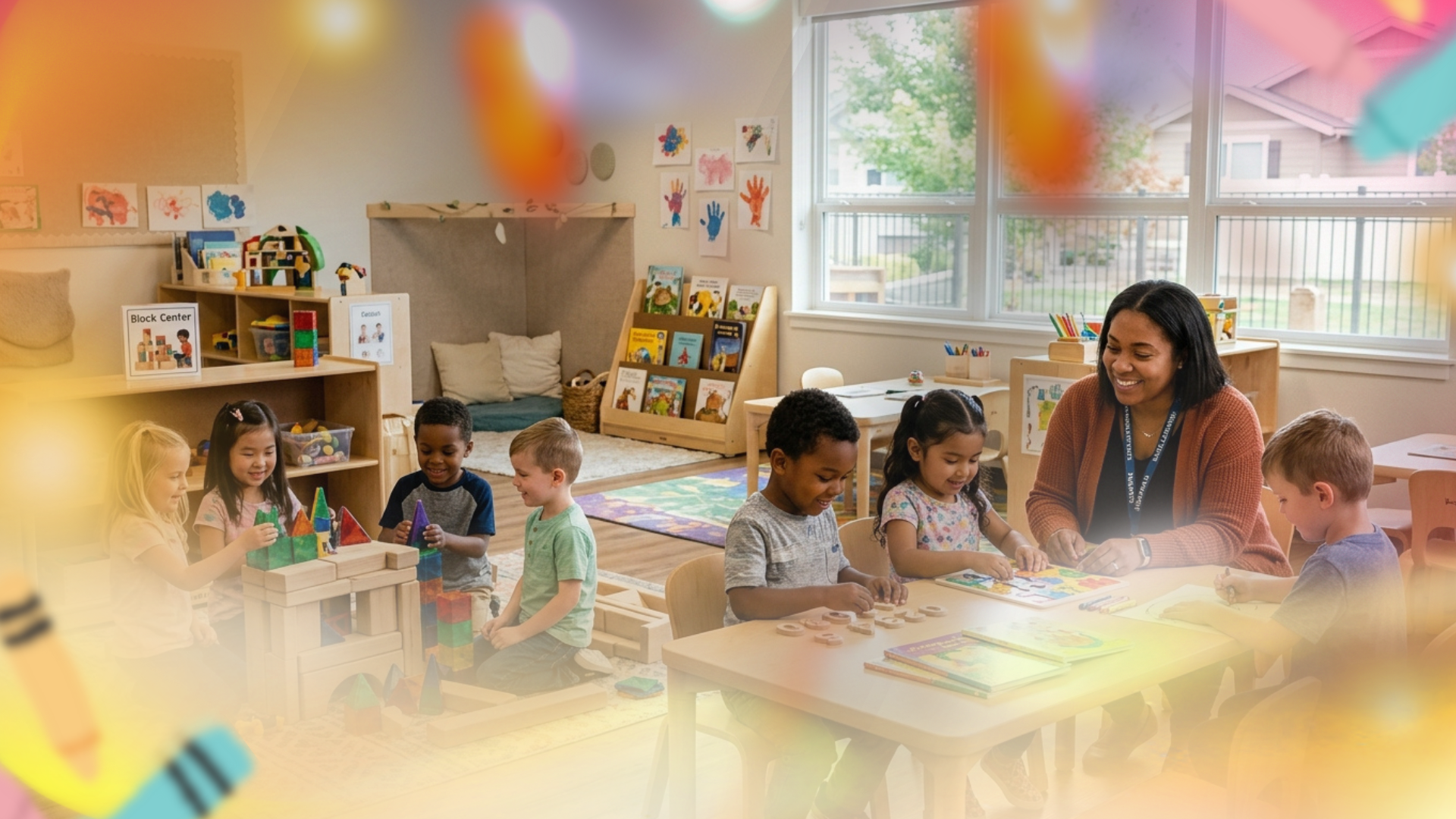Children participating in structured and play-based learning at a Nampa Idaho preschool
