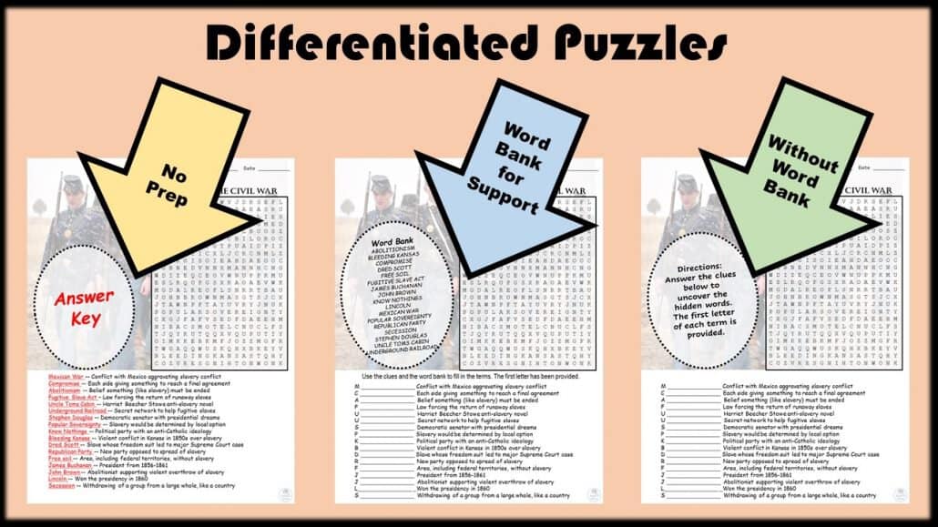causes of the civil war review puzzle free download teach n thrive