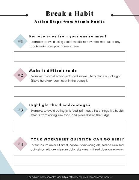 The best atomic habits worksheets