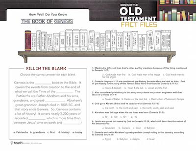 Books of the old testament worksheets — teach sunday school