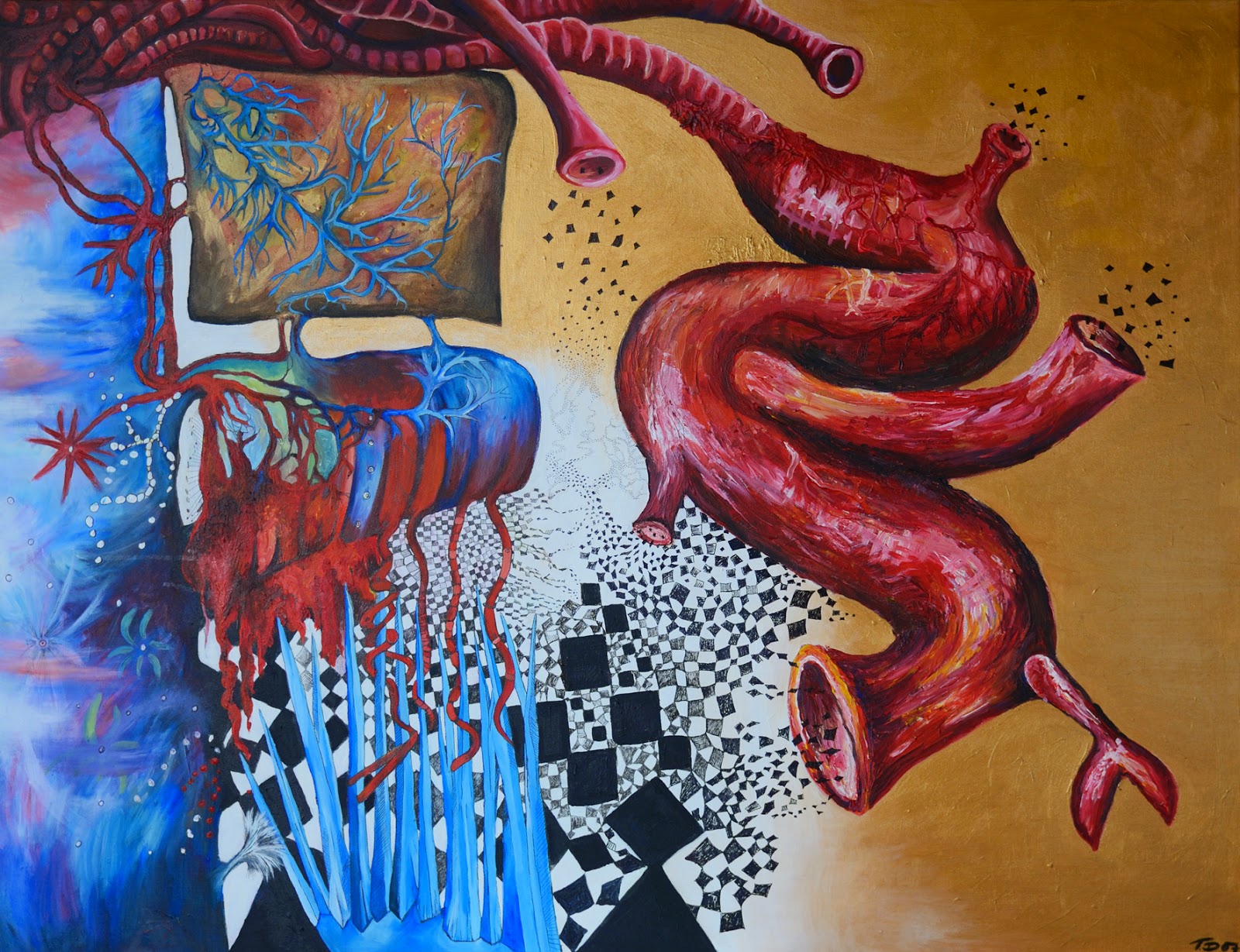 "Cycle" Mixed technique on canvas