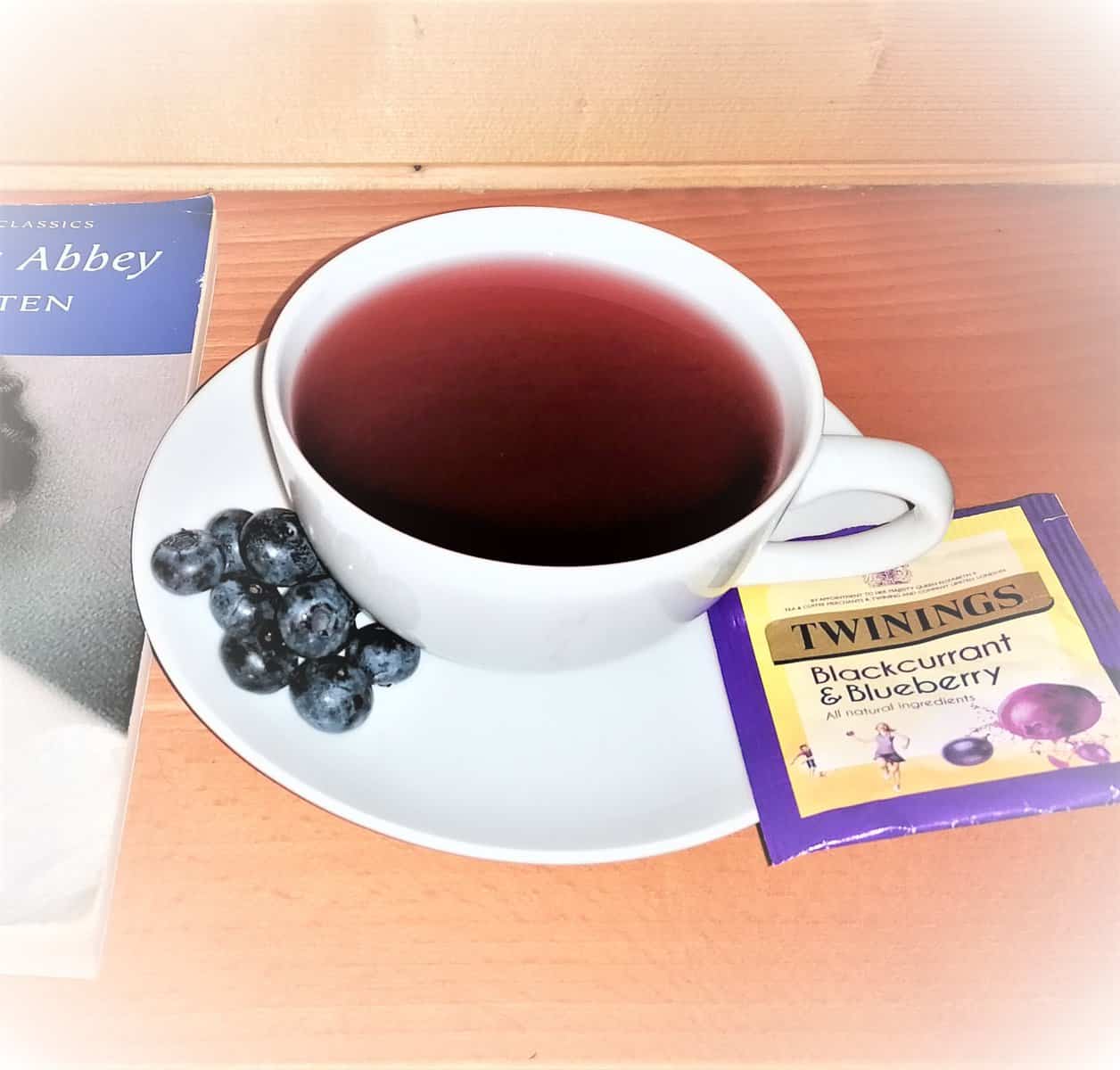 Blackcurrant and blueberry herbal tea