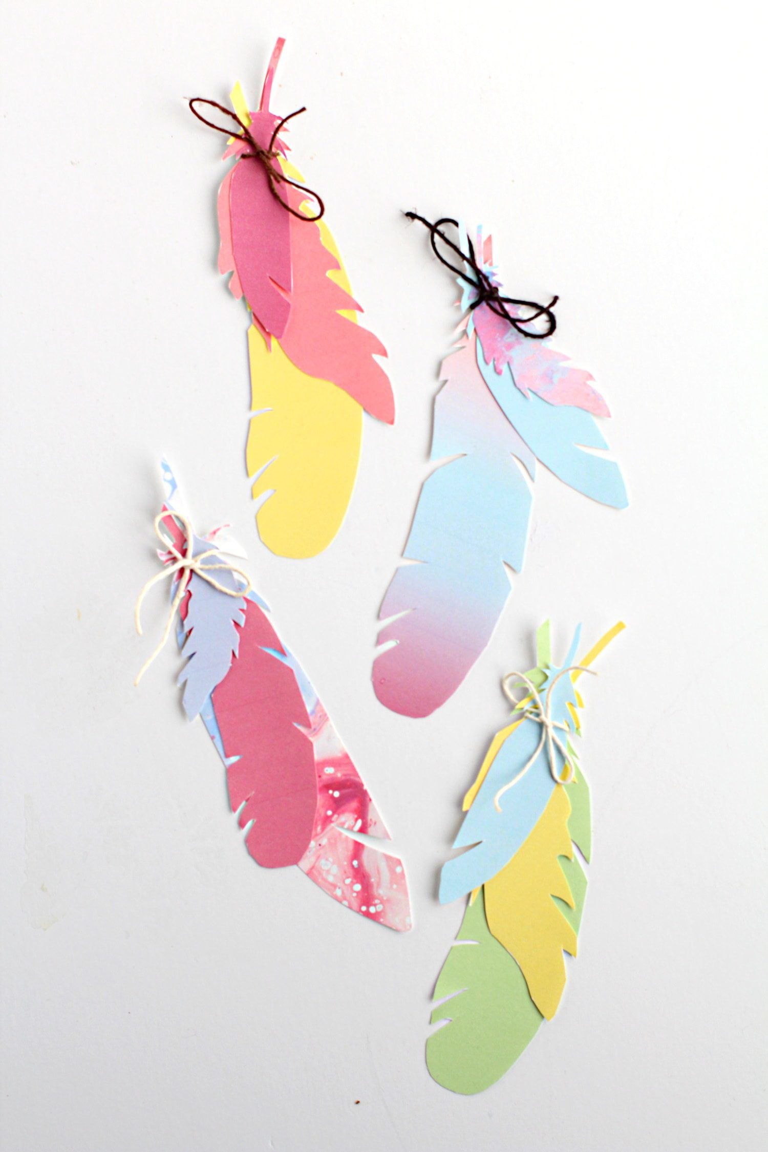 diy feather bookmark with free templates