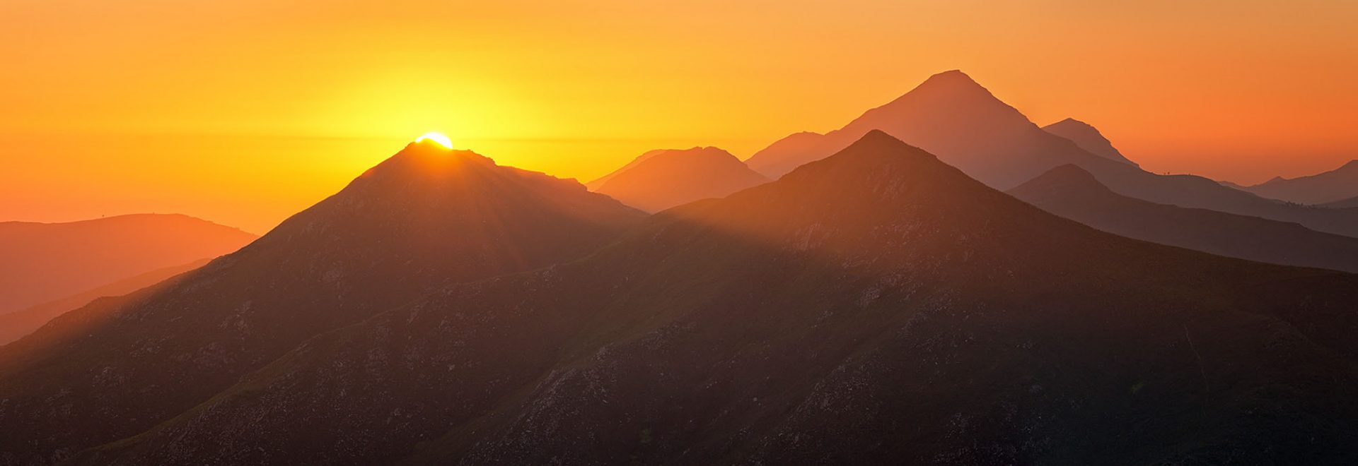 Sunset over mountains