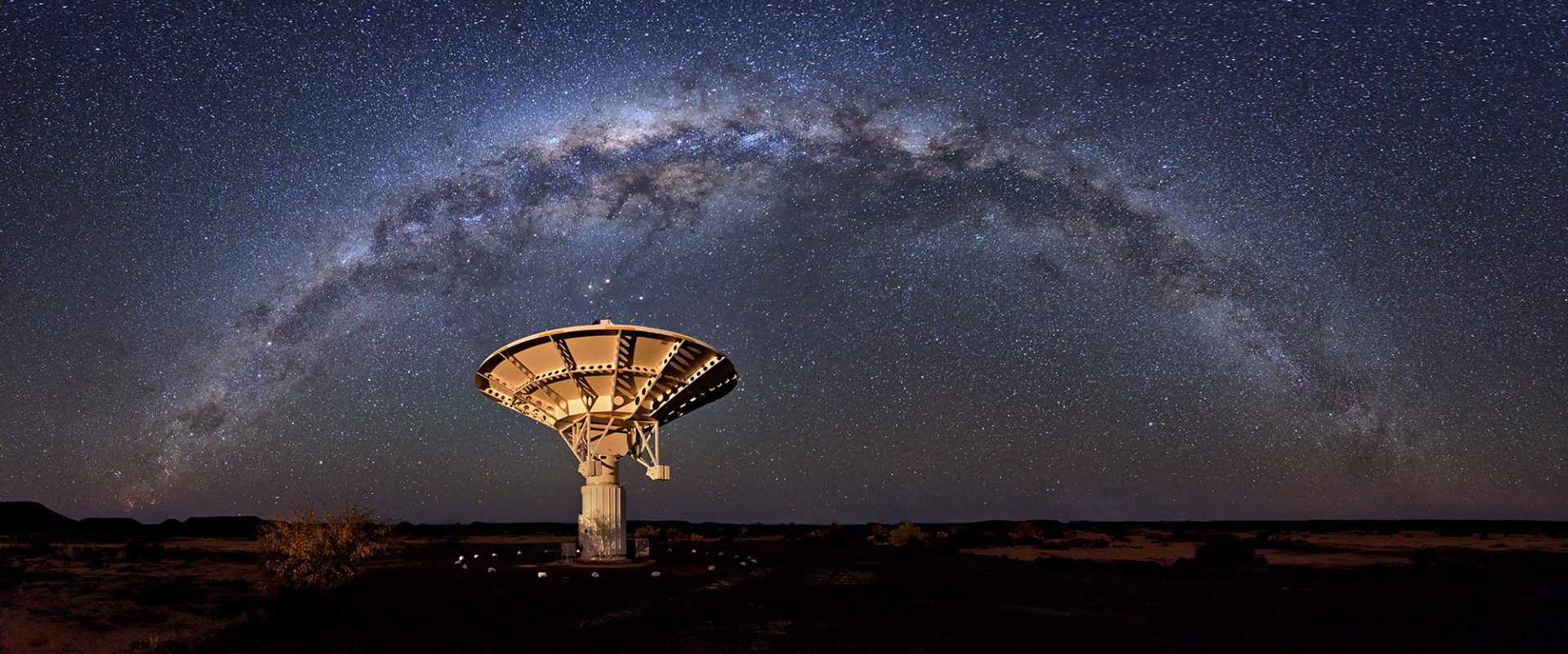 starry night over telescope