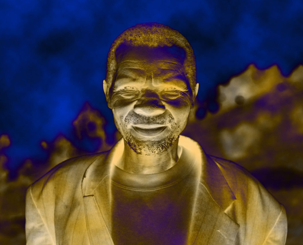 Negative shot of an old man