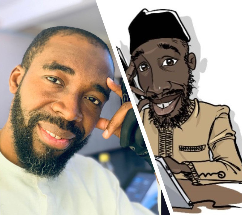 Photo and cartoon of Bulama