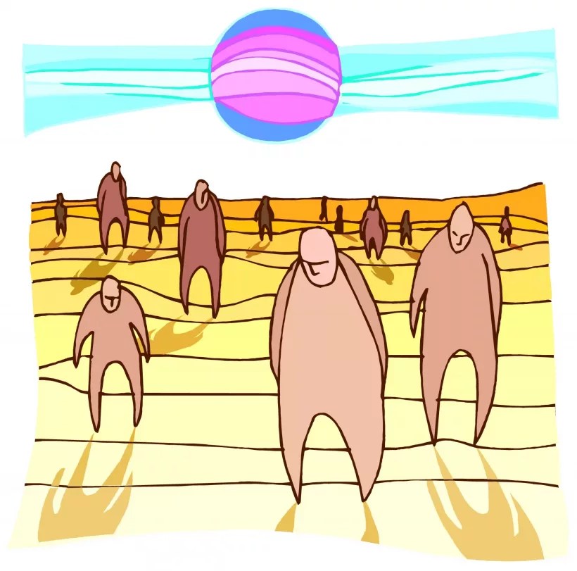 abstract image of lost men