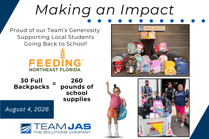 Team JAS Back to School Supplies Drive Feeding Northeast Florida