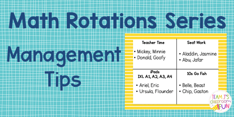 Math Rotations - Management Tips - Team J's Classroom Fun