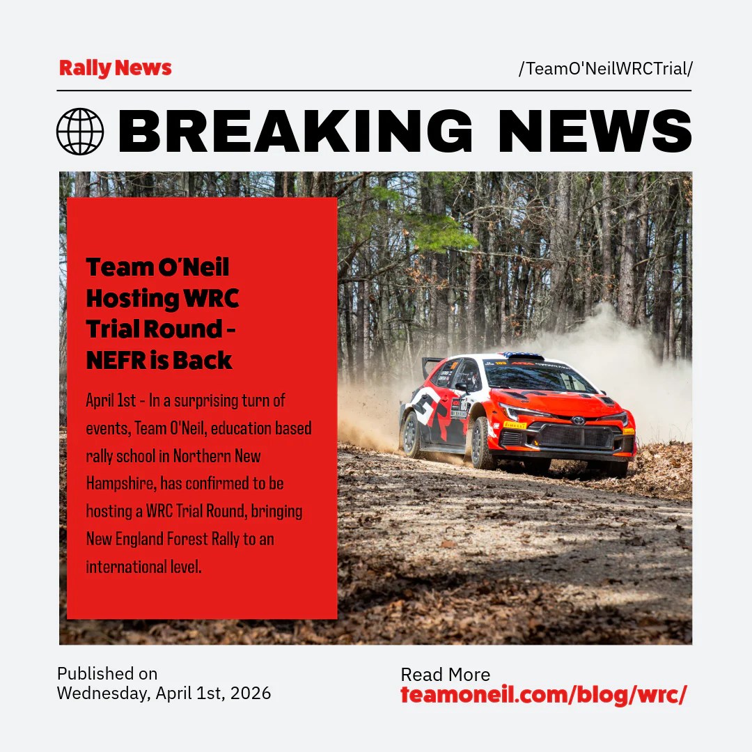 Bringing the World’s Best Rally Teams to Errol, New Hampshire

Delivered in partnership with Team O’Neil Rally School; American Motors to supply course-opening cars and key volunteer vehicles; powered by Dunkin’ Donuts