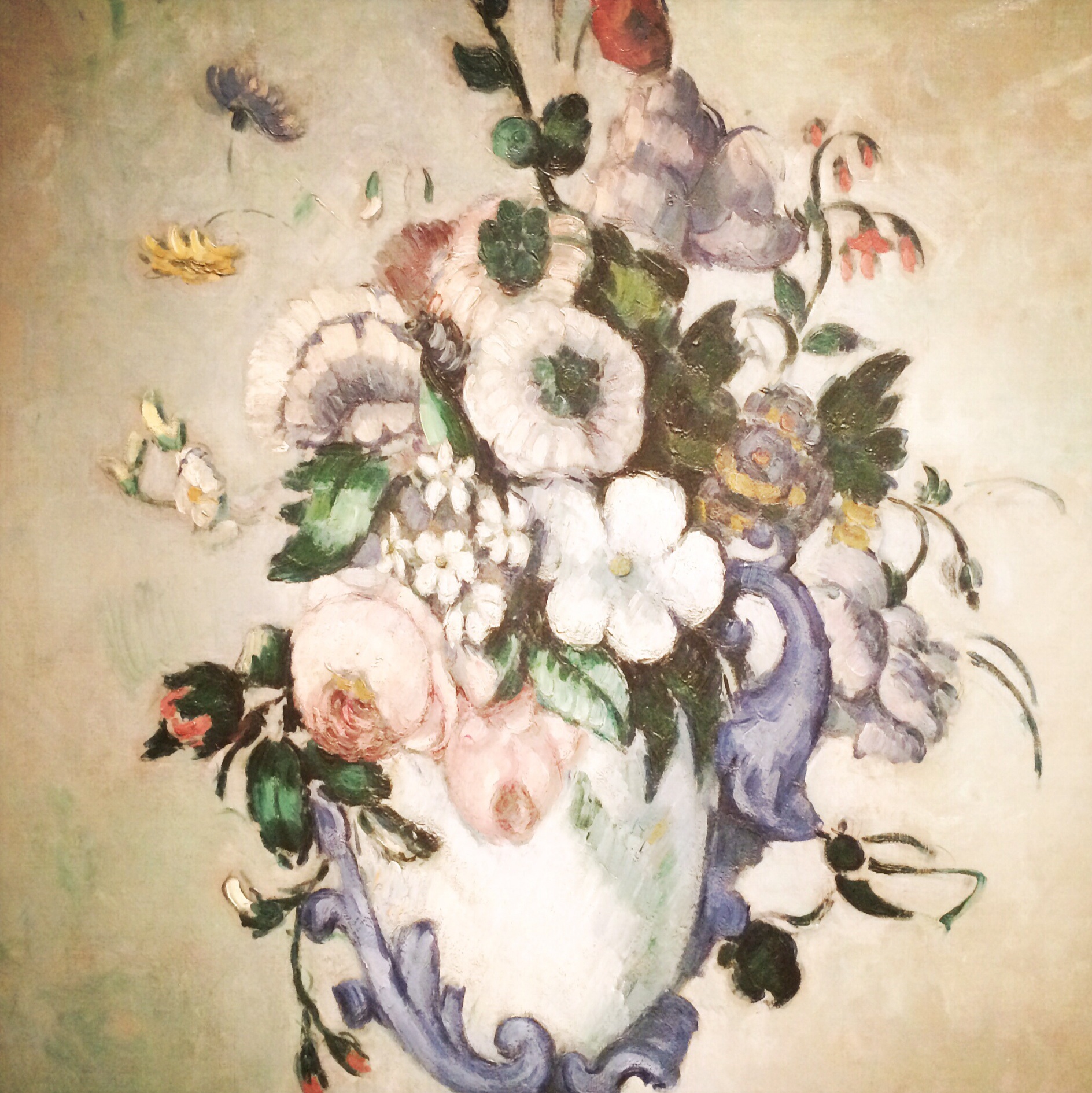 Paul Cezanne, 1839-1906. Flowers in a Rococo Vase, 1876.