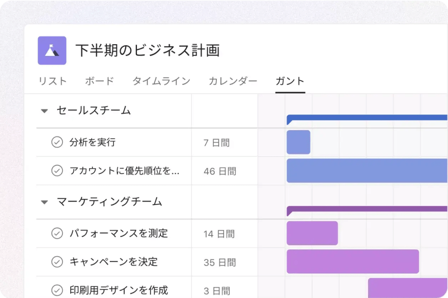 Asanaのスクリーンショット