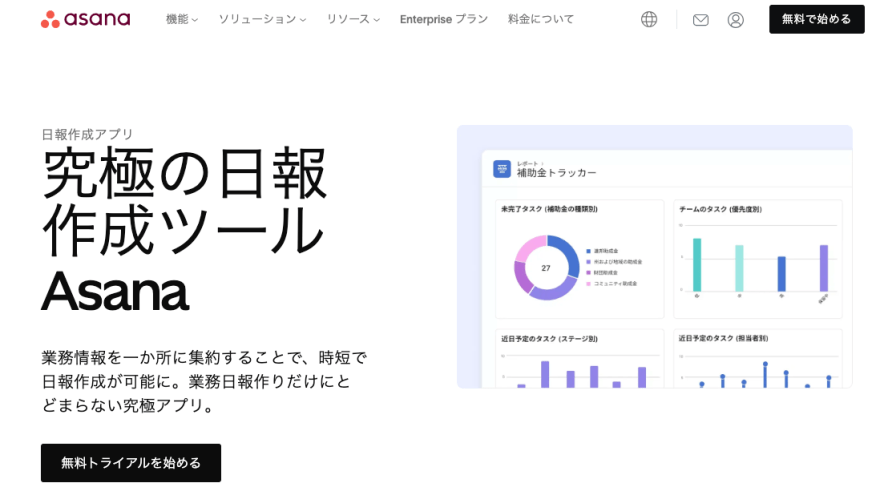 Asanaツールのスクリーンショット