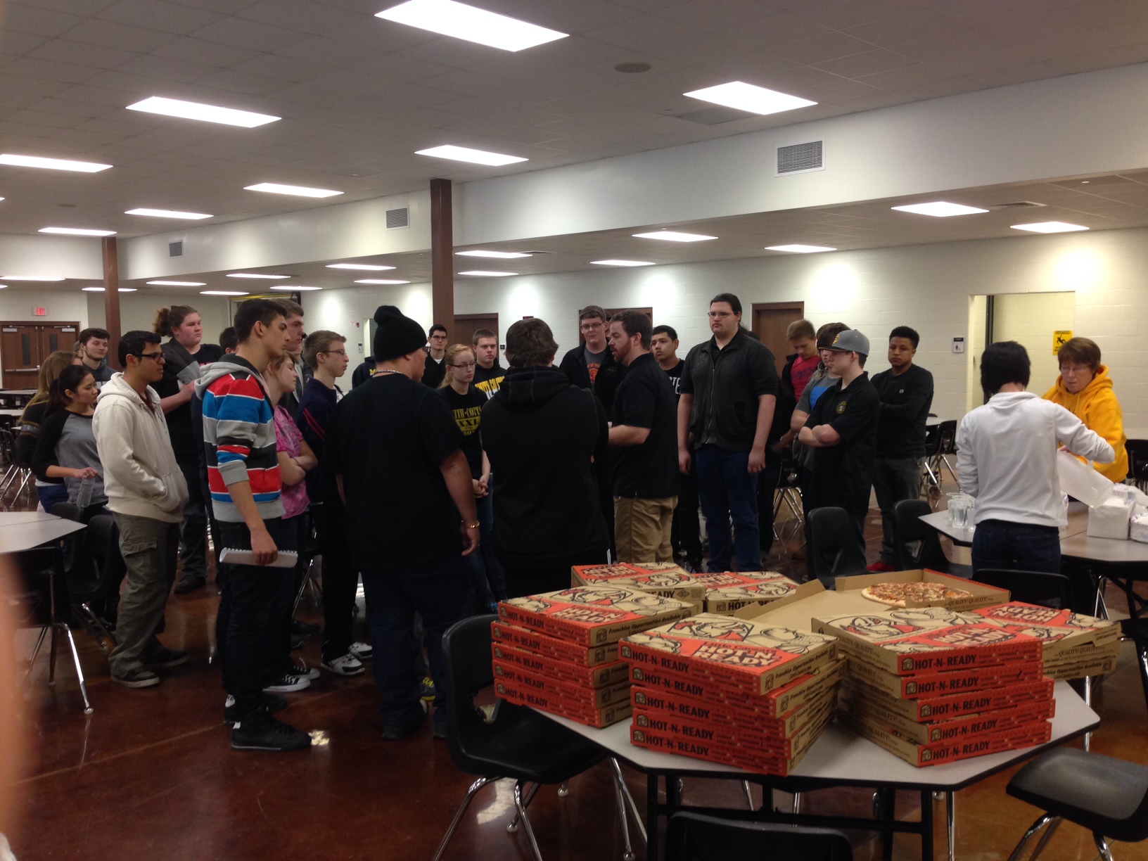Head coach, Michael Wright, gives an inspirational speech before lunch