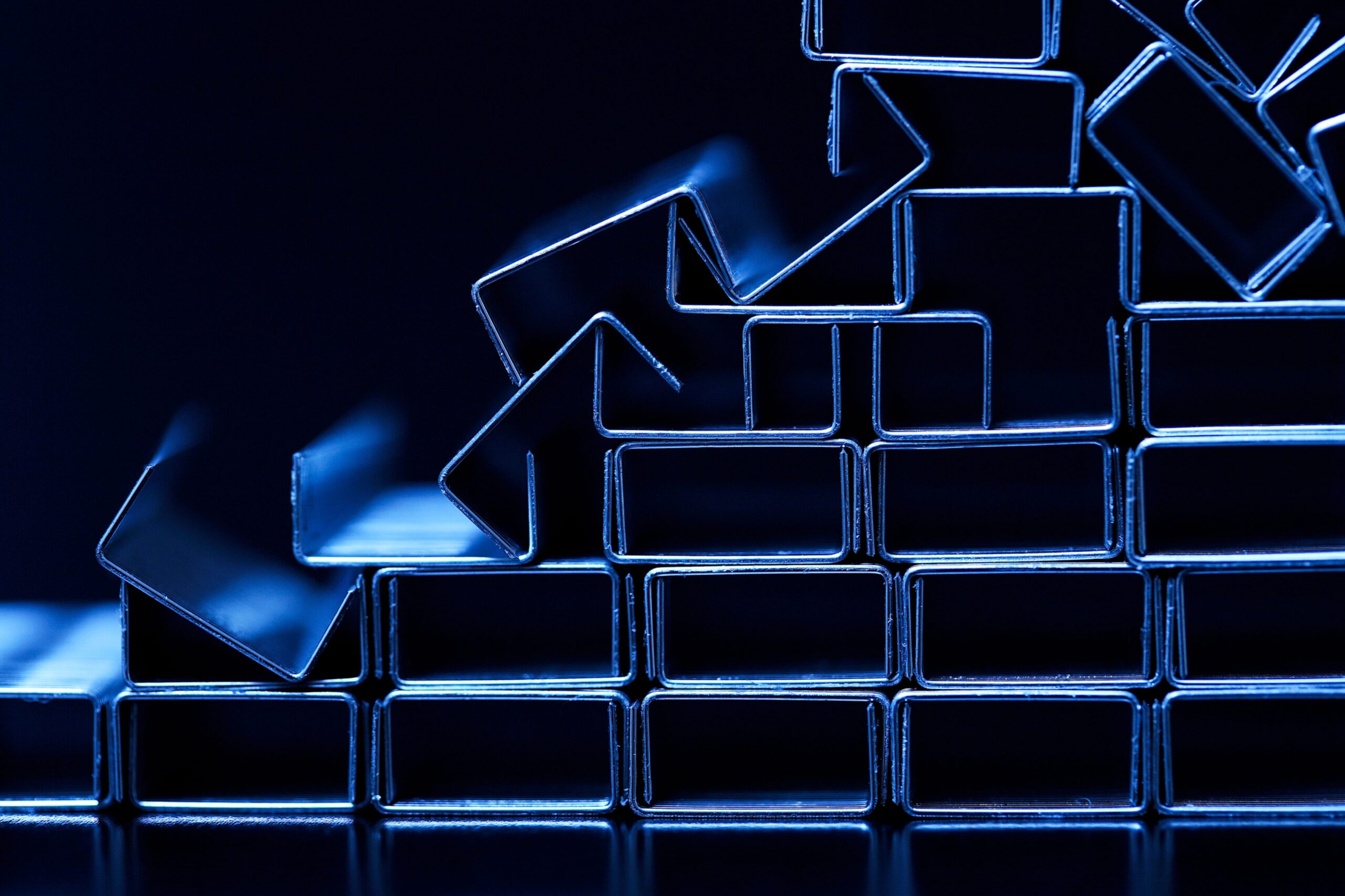 stacked paperclips falling