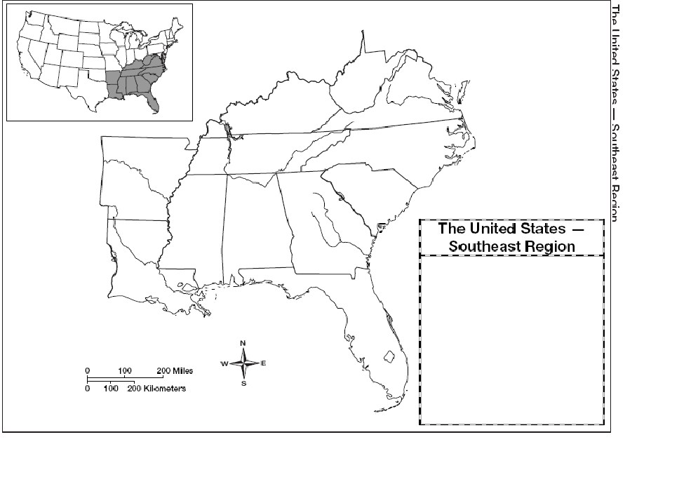 A Blank Map Of The Southeast US What Can You Learn Southeast