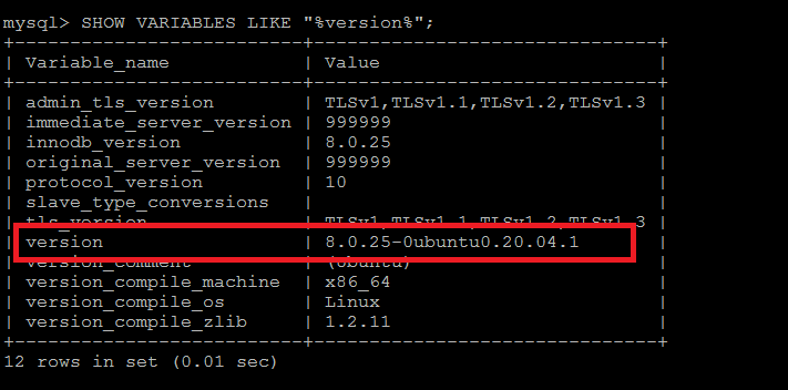 Show variables. Mysql --user="root" --password="password" --execute='show variables like "max_connections";'. Show variables like "%version%";. Mysql --user="root" --password="password" --execute='show variables like "max_connections";'. Show variables.