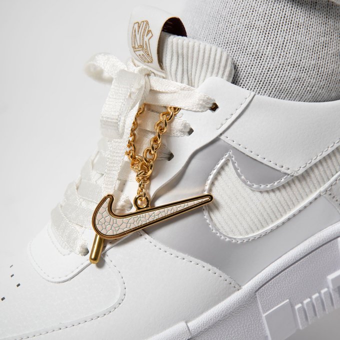Air Force 1 Pixel Grey Gold Chain - TeCalzoShoes TeCalzoShoes
