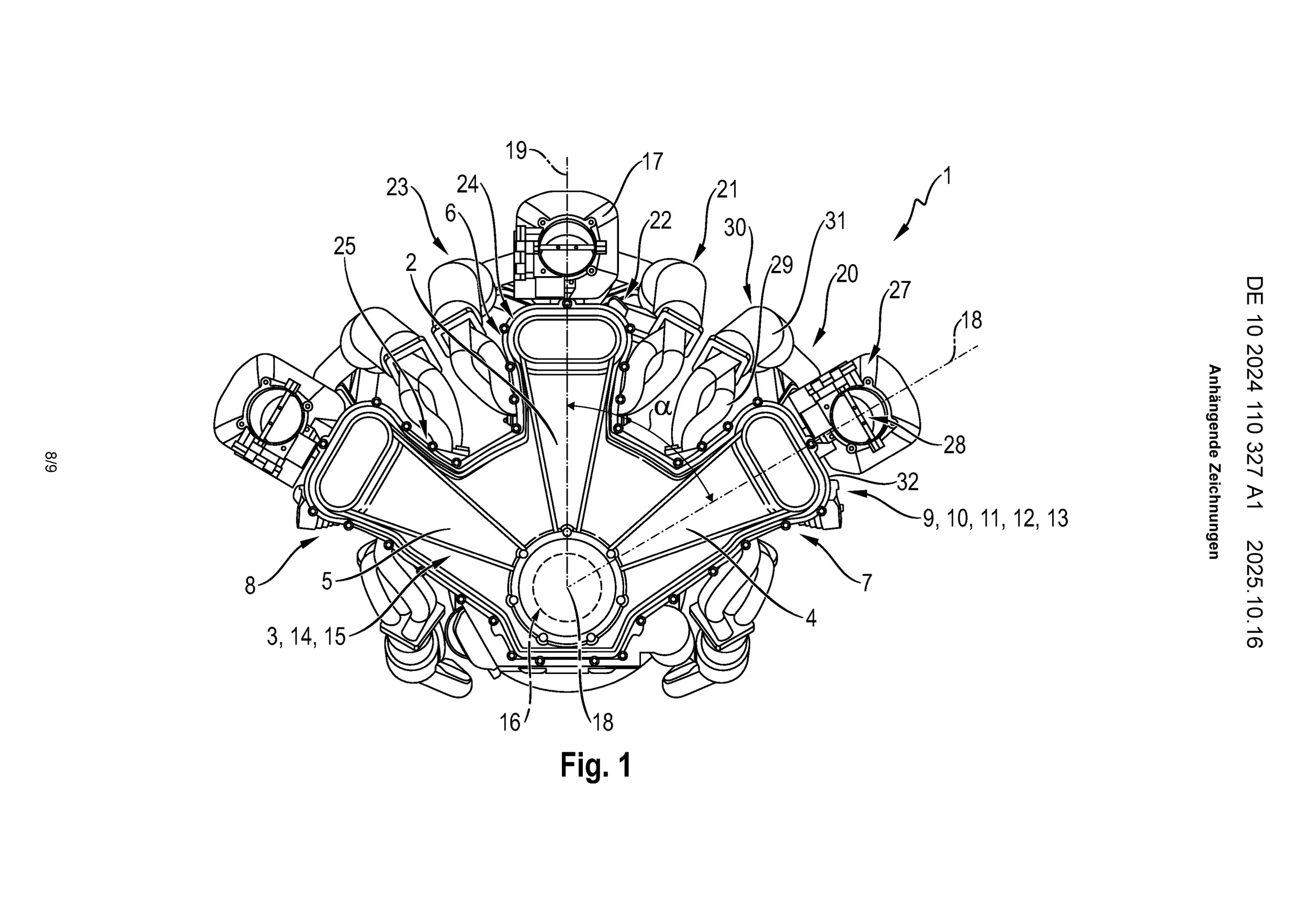 porsche's w12 engine patented design - first figure 