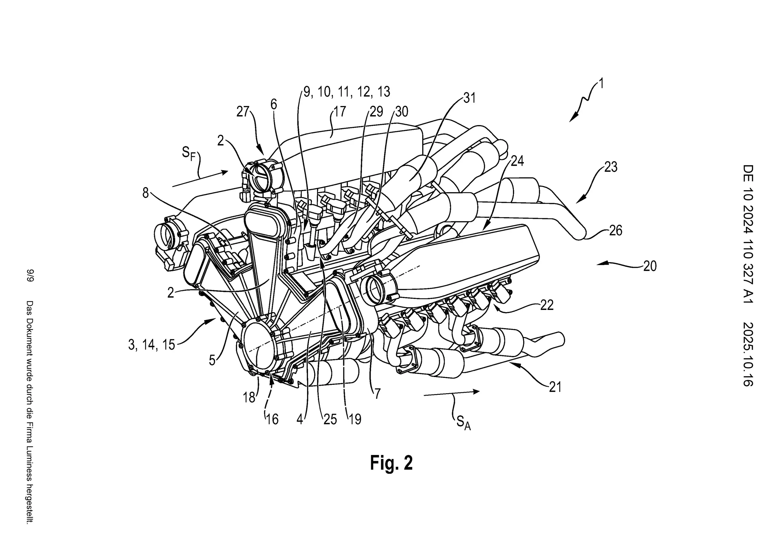 porsche's w12 engine patented design - second figure 