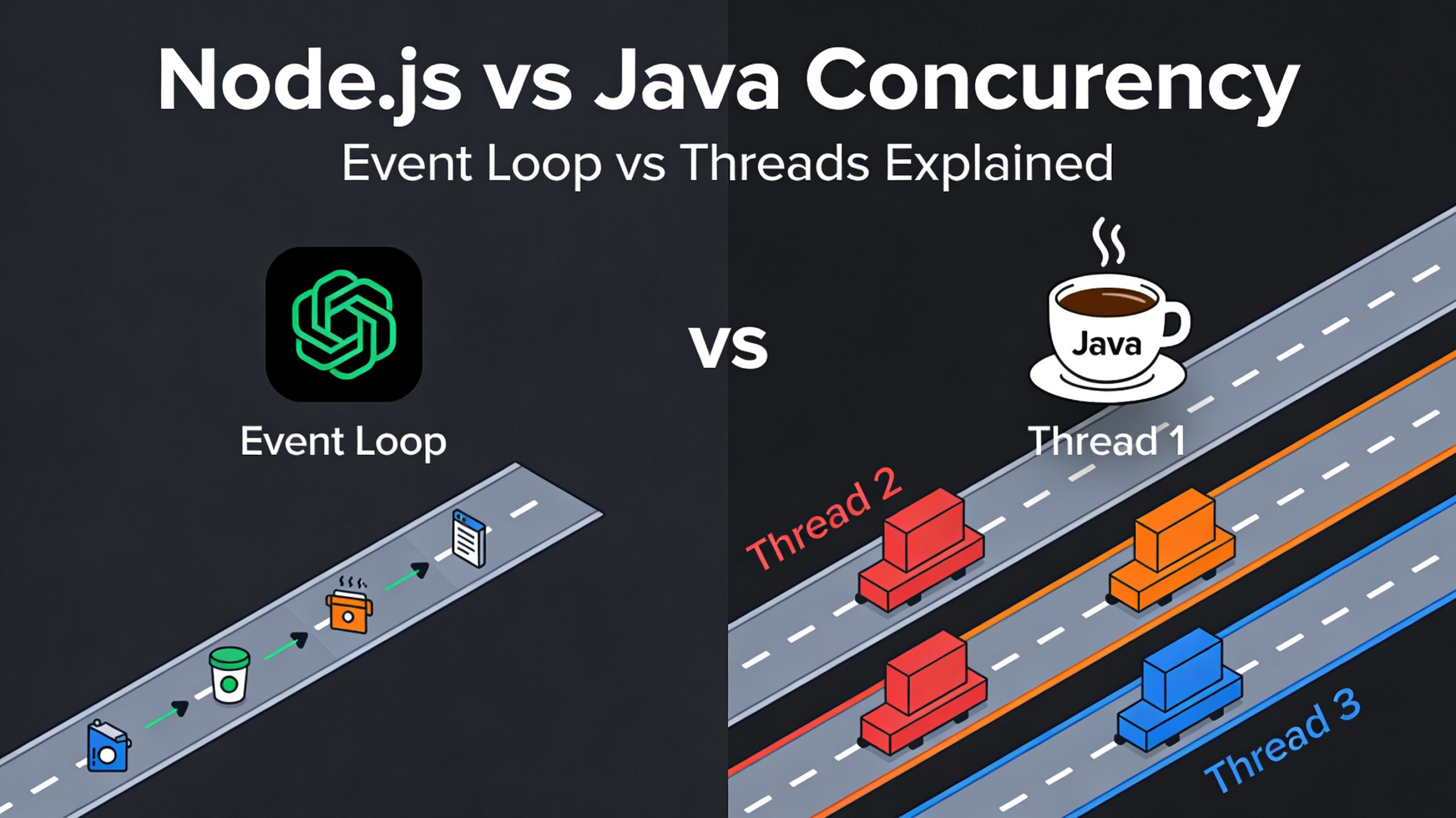 Node.js vs Java Concurrency Event Loop vs Threads Explained