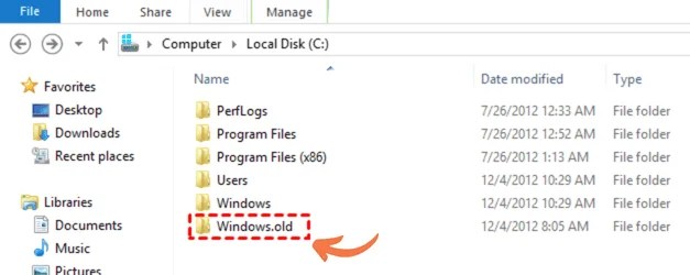 remove windows.old folder