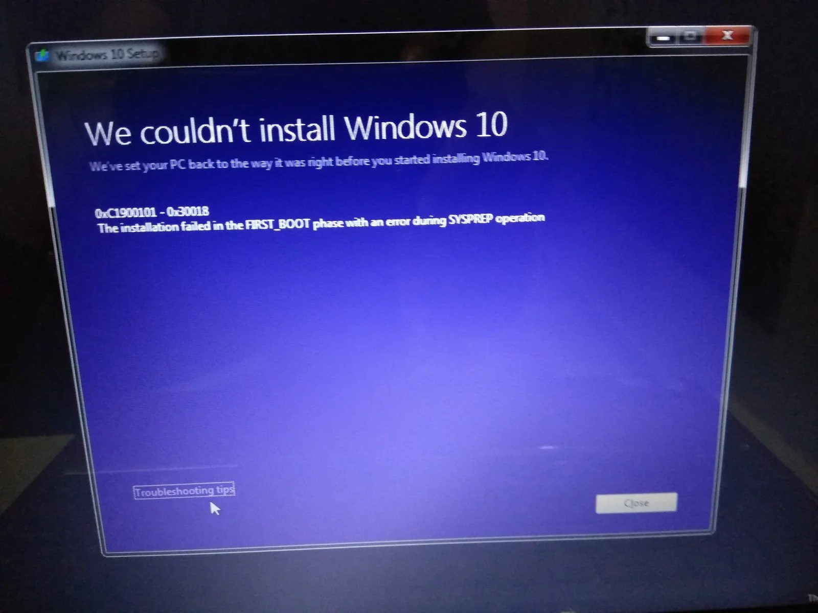 Installation Errors in the First Boot Phase