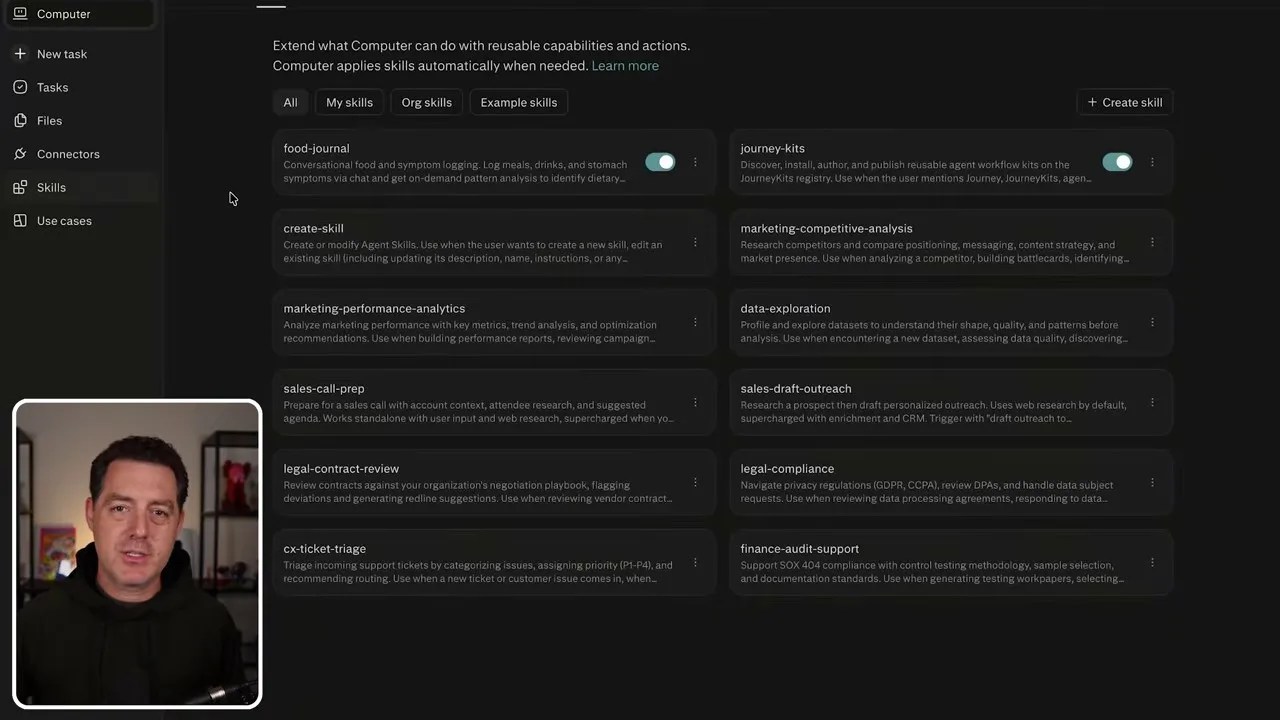 Skills customization page