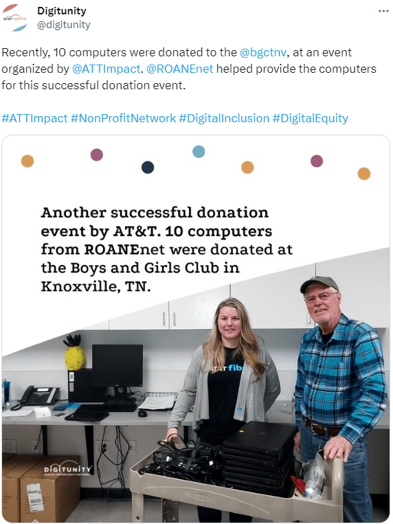 Another Successful ROANEnet Donation of Computers