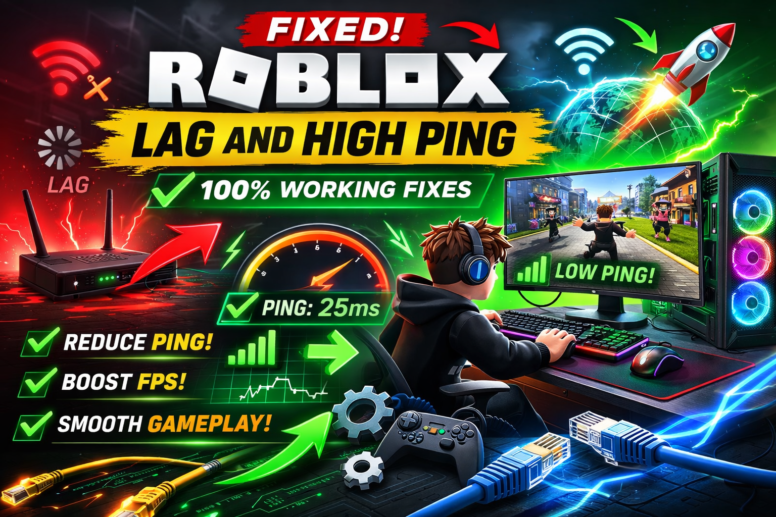 Fixed Roblox Lag And High Ping To Speed Up Game Fixed Roblox Lag And High Ping To Speed Up Game 