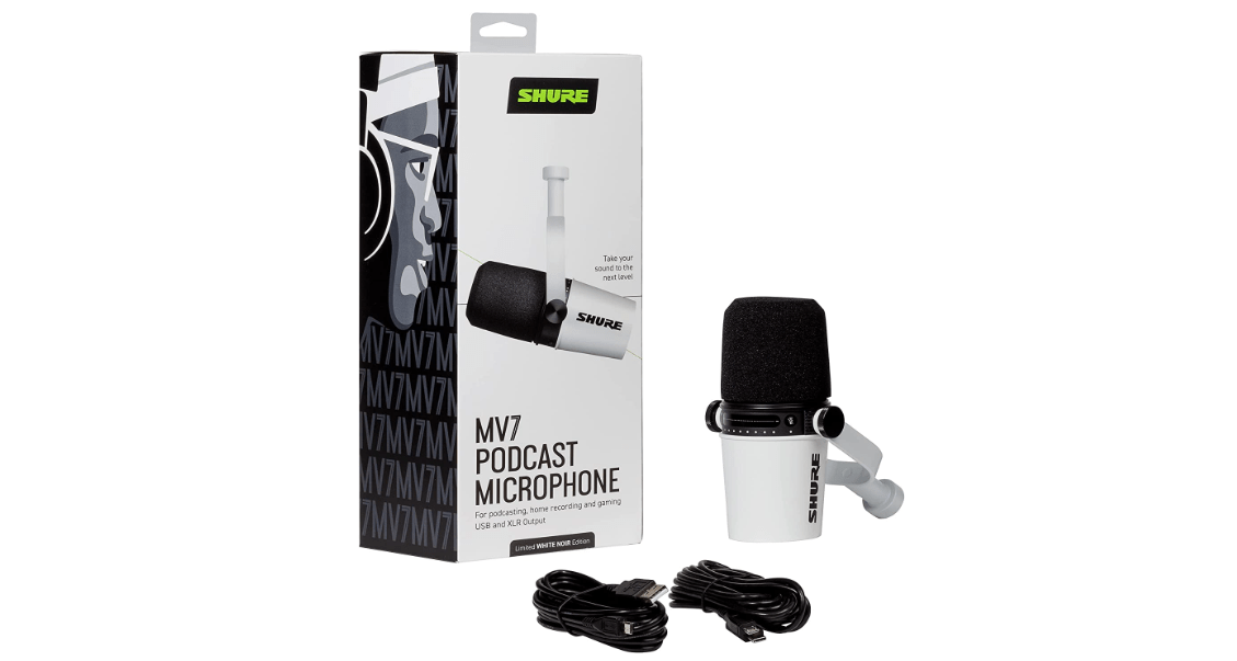SHURE MV7+ PODCAST MICROPHONE 限定ホワイト Shure MV7+ Podcast XLR/USB Microphone (White) MV7+-W B&H Photo