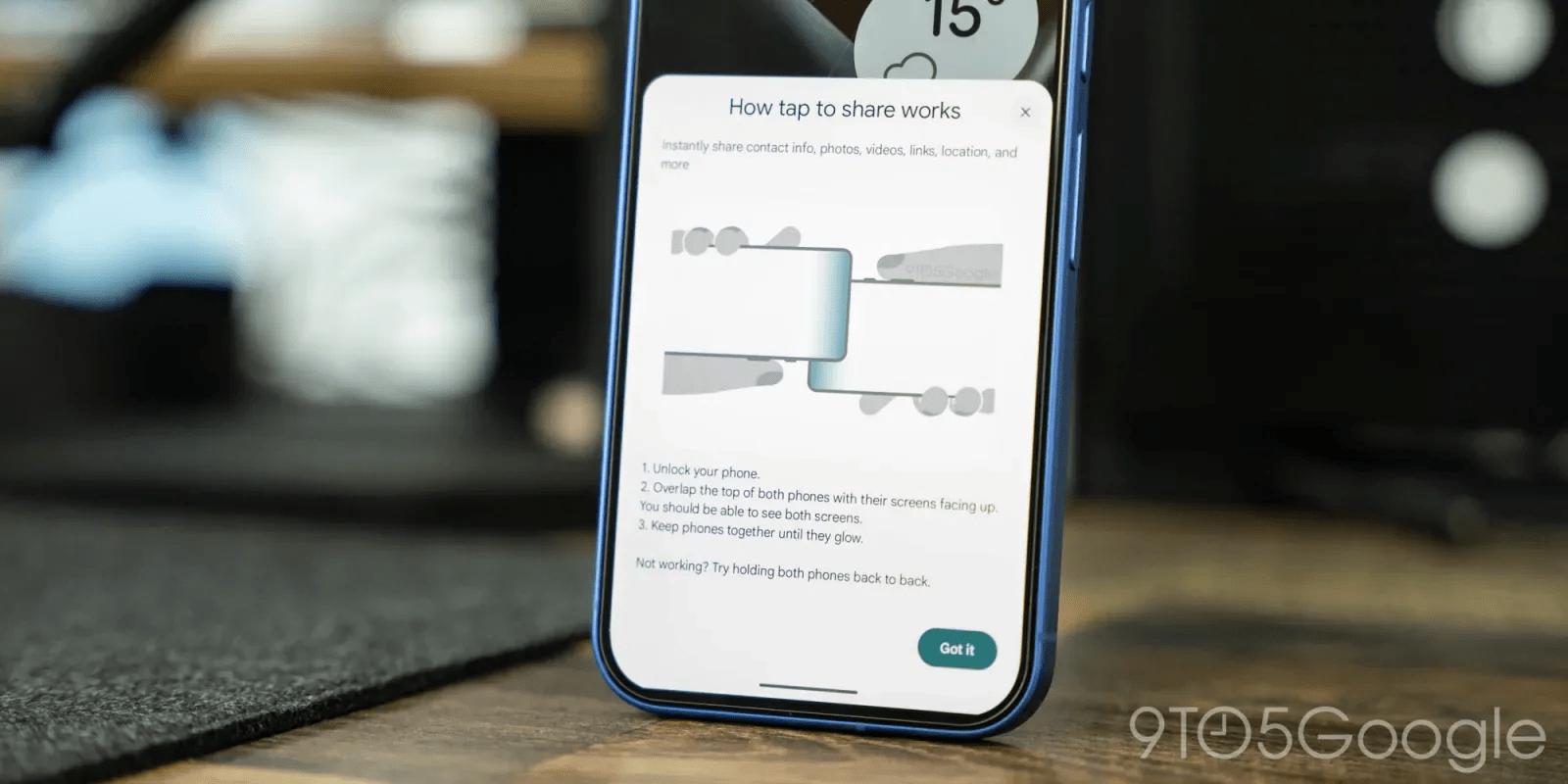 Android’s upcoming ‘Tap to Share’ can send contacts, files, etc.