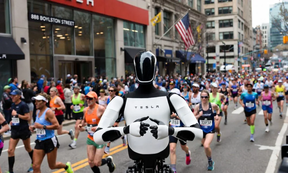 Tesla is sending its humanoid Optimus robot to the Boston Marathon