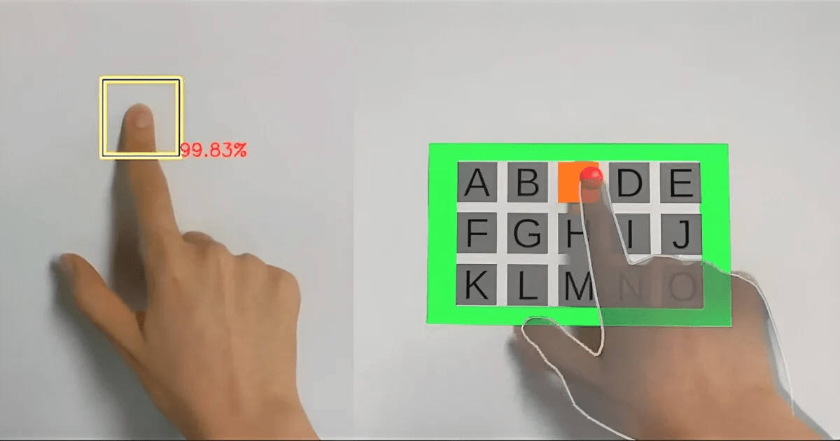 Fingertip blanching used to put virtual touch panels on real-world walls