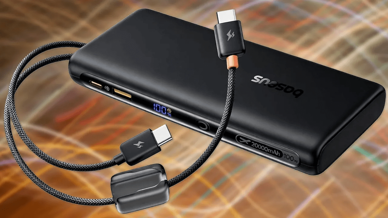 The Baseus 20,000mAh 100W Power Bank With Dual USB-C Cables Drops to Just $39.99