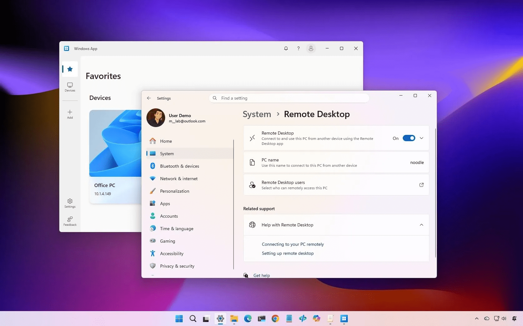 Configure Windows 11 Pro for hybrid teams: remote desktop, dynamic lock, and policies