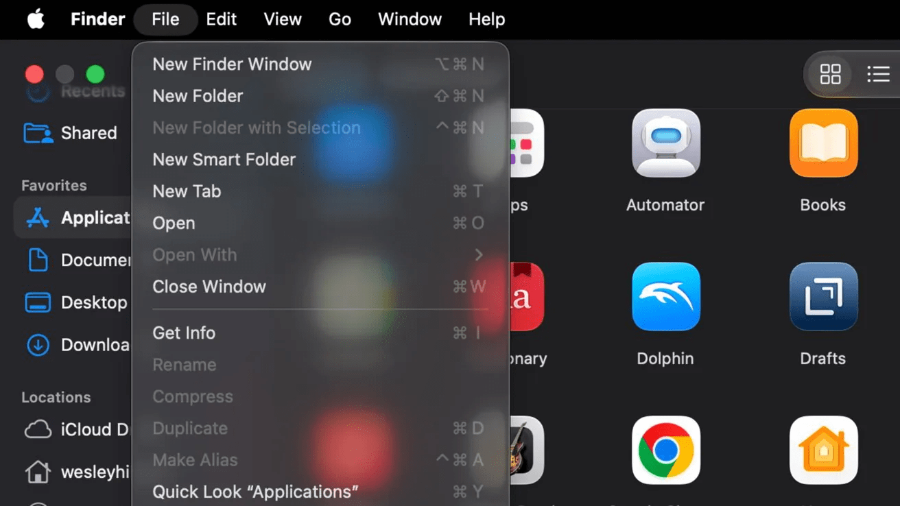 macOS Golden Gate menus revert to having no icons by each item, as it should be