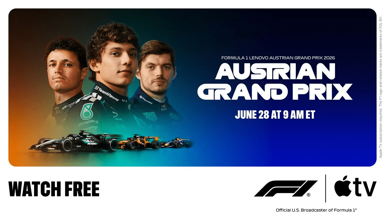 Formula 1 Austrian Grand Prix will be free on Apple TV in the US