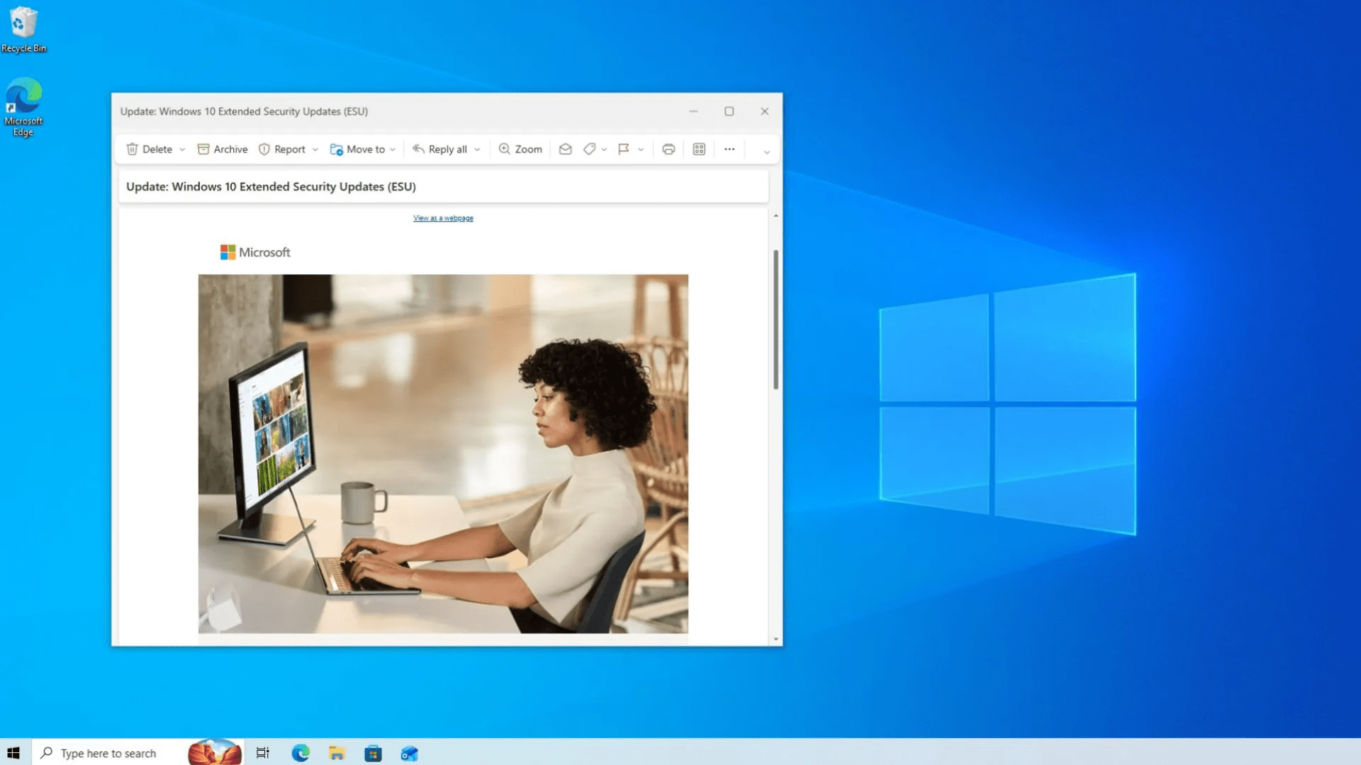 Microsoft’s new Windows 10 ESU email doesn’t push Windows 11, just reminds users of the year extension