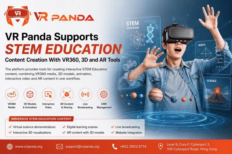VR Panda Supports STEM Education Content Creation With VR360, 3D and AR Tools